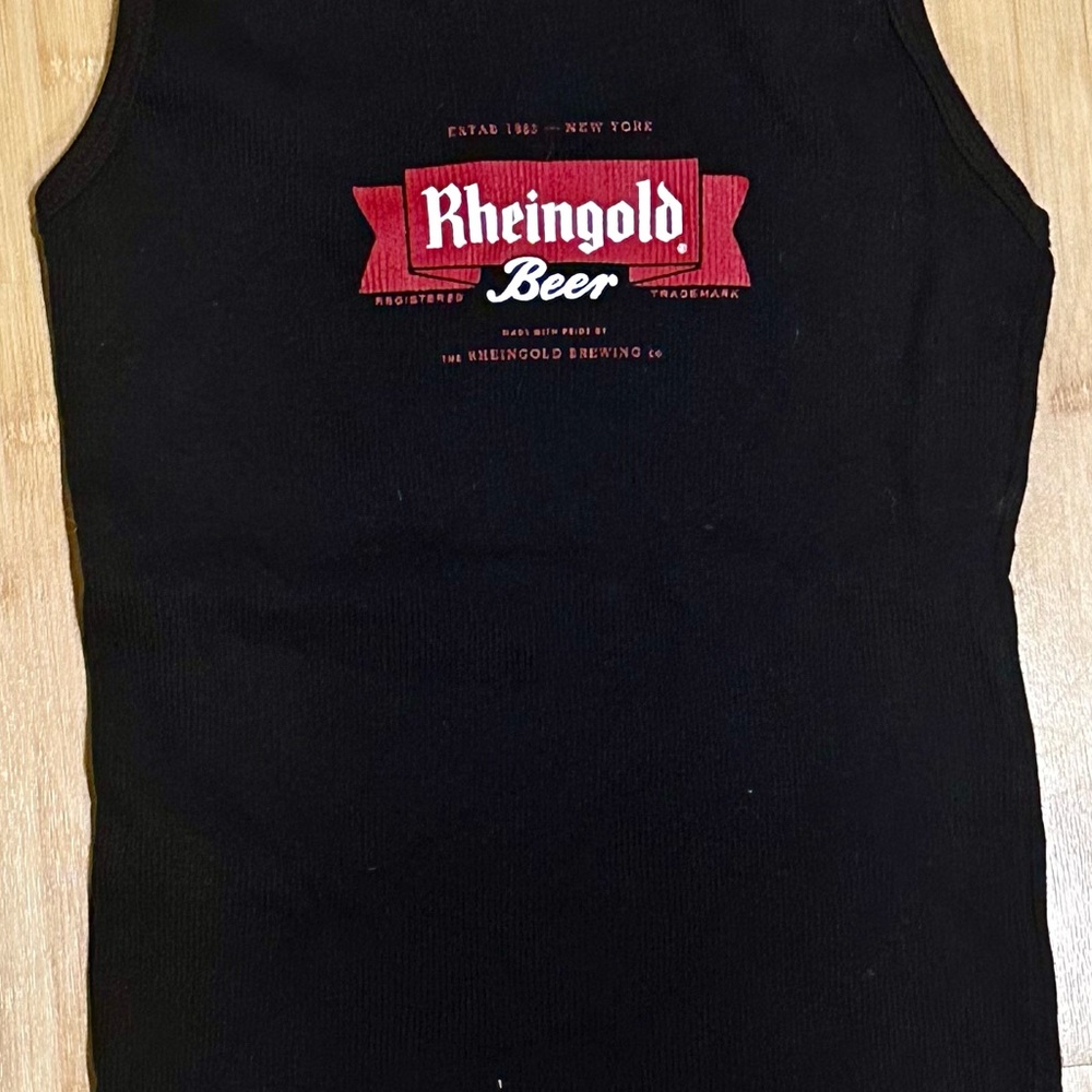 NEW! Rheingold Beer women’s black tank top. American apparel soft cotton - Picture 2 of 3